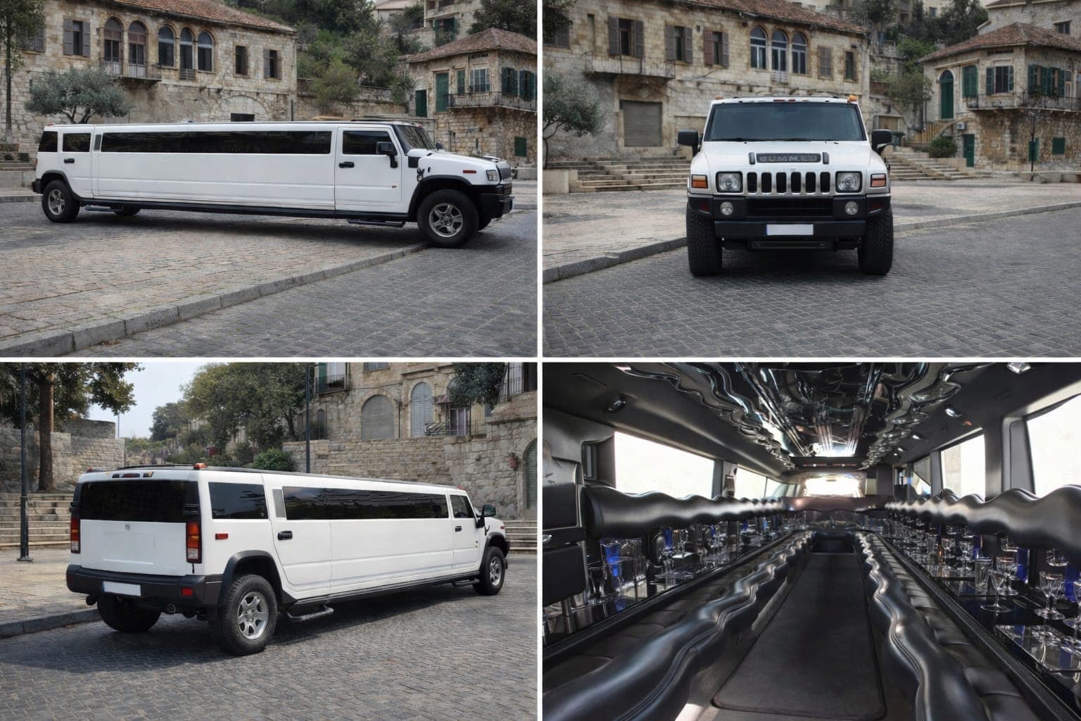 White Hummer H2 Limousine for Prom