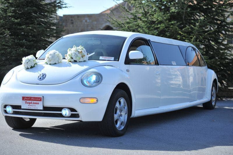White Beetle stretch limousine in Lebanon