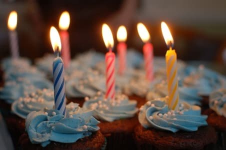 Candles lit inside the limousine to celebrate birthday