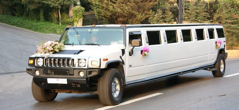 White Hummer H2 limousine in Lebanon